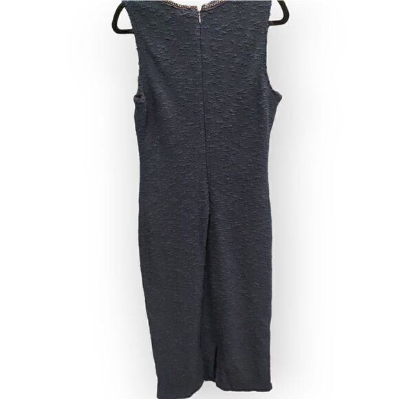 REBECCA TAYLOR Chambray Sleeveless Dress Chain Neckline Women’s Size 10 Blue - Picture 9 of 12